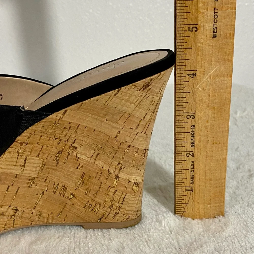 Charles by Charles David Latrice Black Cork Platform Wedge Sandals Size 10M